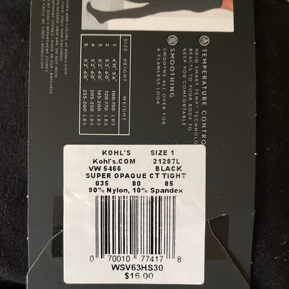 NWT Simply Vera Wang control top tights - Picture 3 of 4